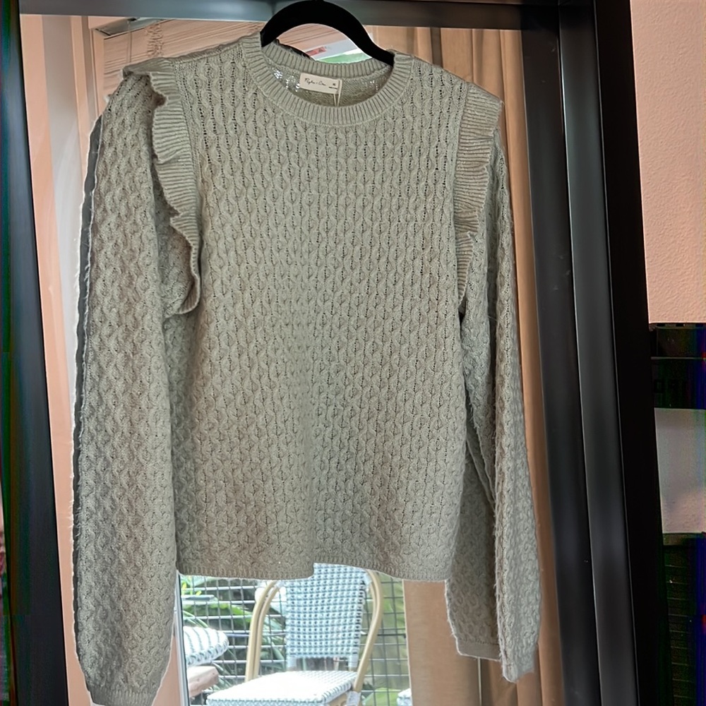 Rylee & Cru Mint Green Knit Sweater XS NWT